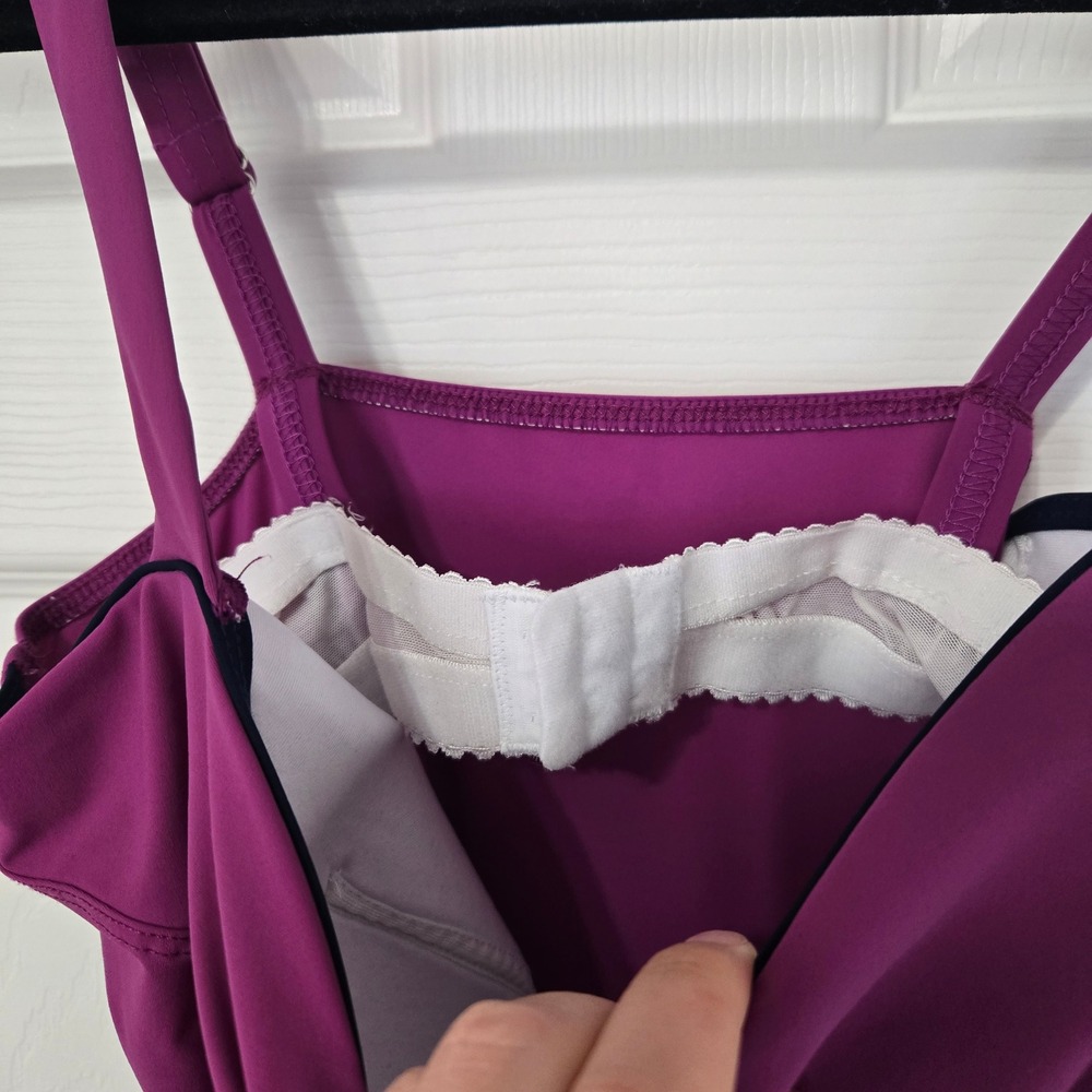 Profile by Gottex Purple Peplum One Piece Swimsuit Size 12D - Picture 2 of 7
